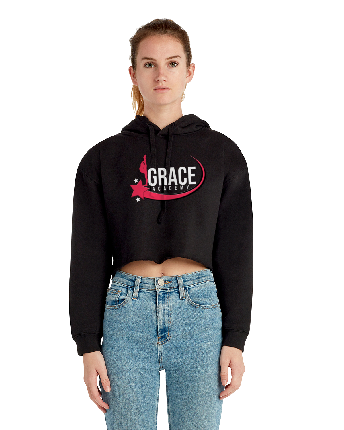GA Ladies Cropped Hoodie (Black)
