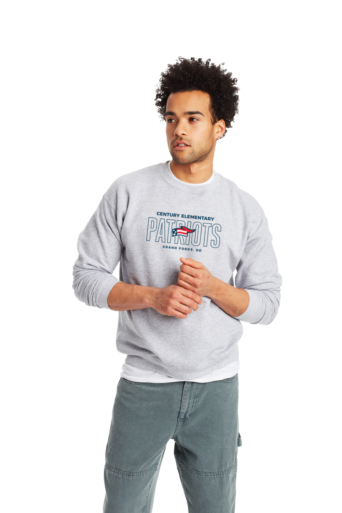 Century School Crewneck Sweatshirt (Light Gray) Adult