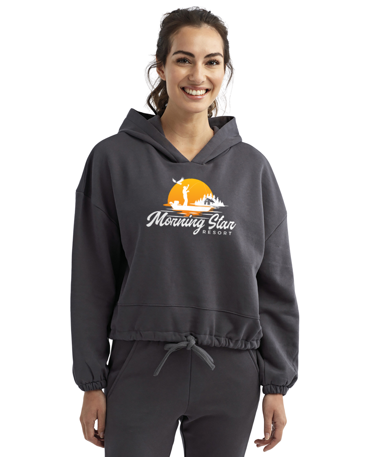 Morning Star Resort Women's Cropped Oversized Hoodie