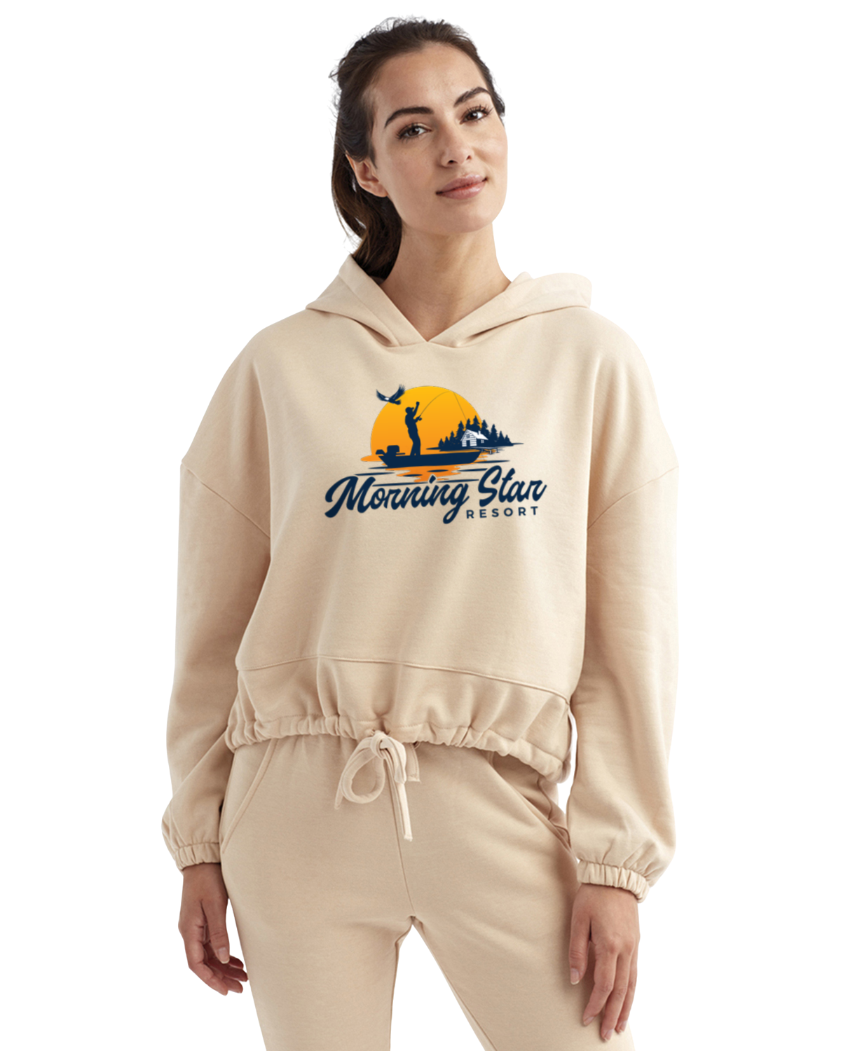 Morning Star Resort Women's Cropped Oversized Hoodie