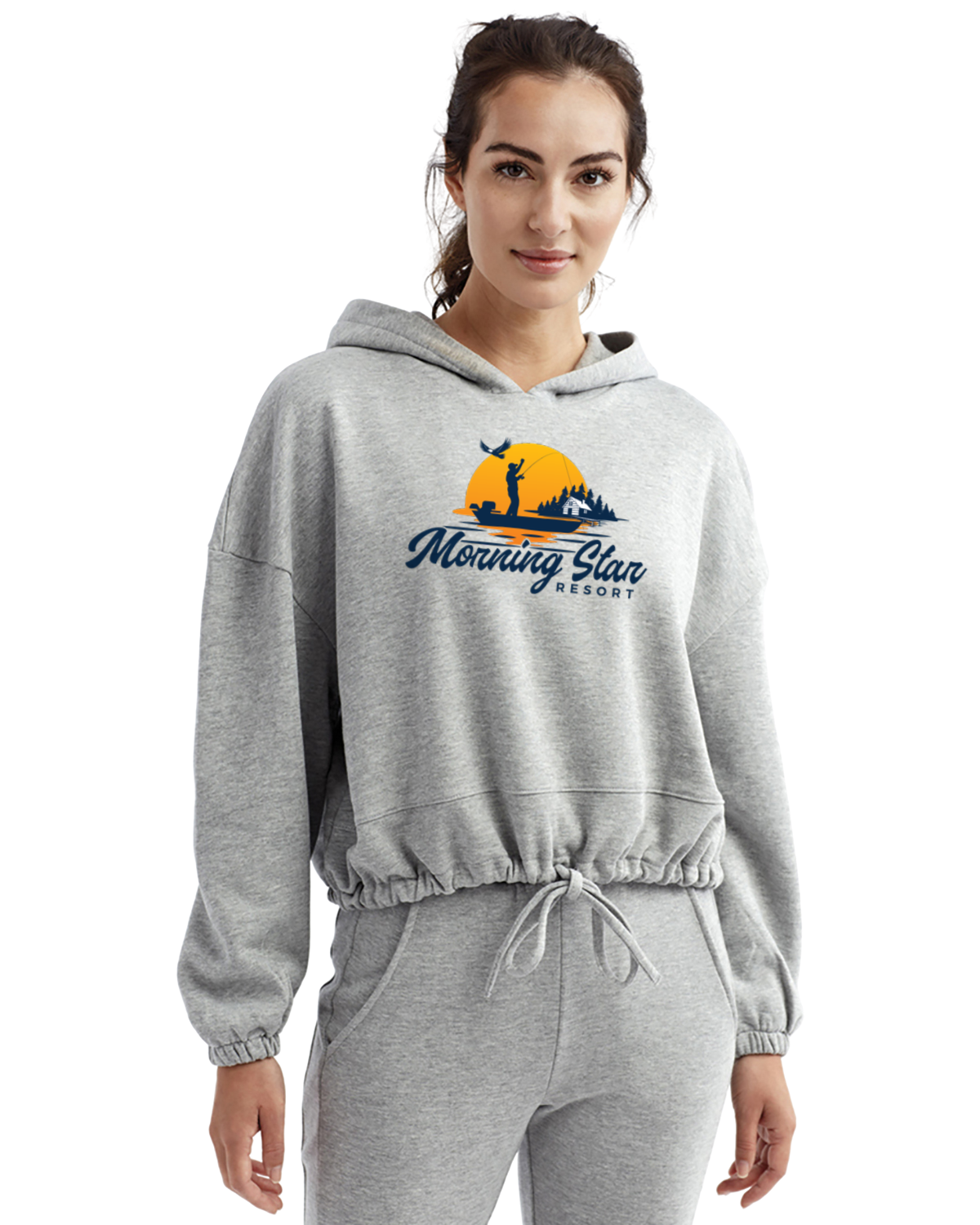 Morning Star Resort Women's Cropped Oversized Hoodie